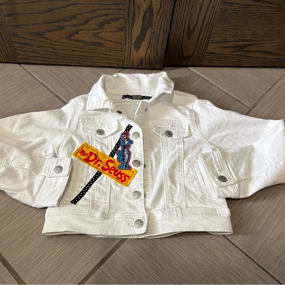 Dr. Seuss Kids White Customized Denim Jacket